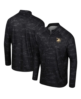 Men's Colosseum Black Army Knights Carson Raglan Quarter-Zip Jacket