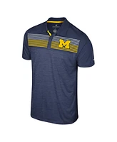 Men's Colosseum Navy Michigan Wolverines Big and Tall Langmore Polo Shirt