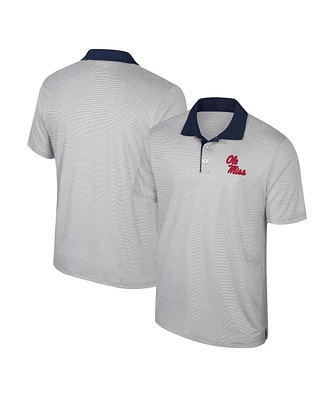 Men's Colosseum Gray Ole Miss Rebels Tuck Striped Polo Shirt
