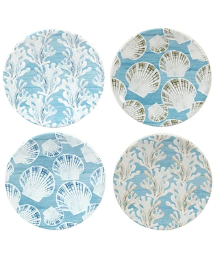 Certified International Beyond the Shore Set of 4 Canape Plates