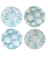 Certified International Beyond the Shore Set of 4 Canape Plates