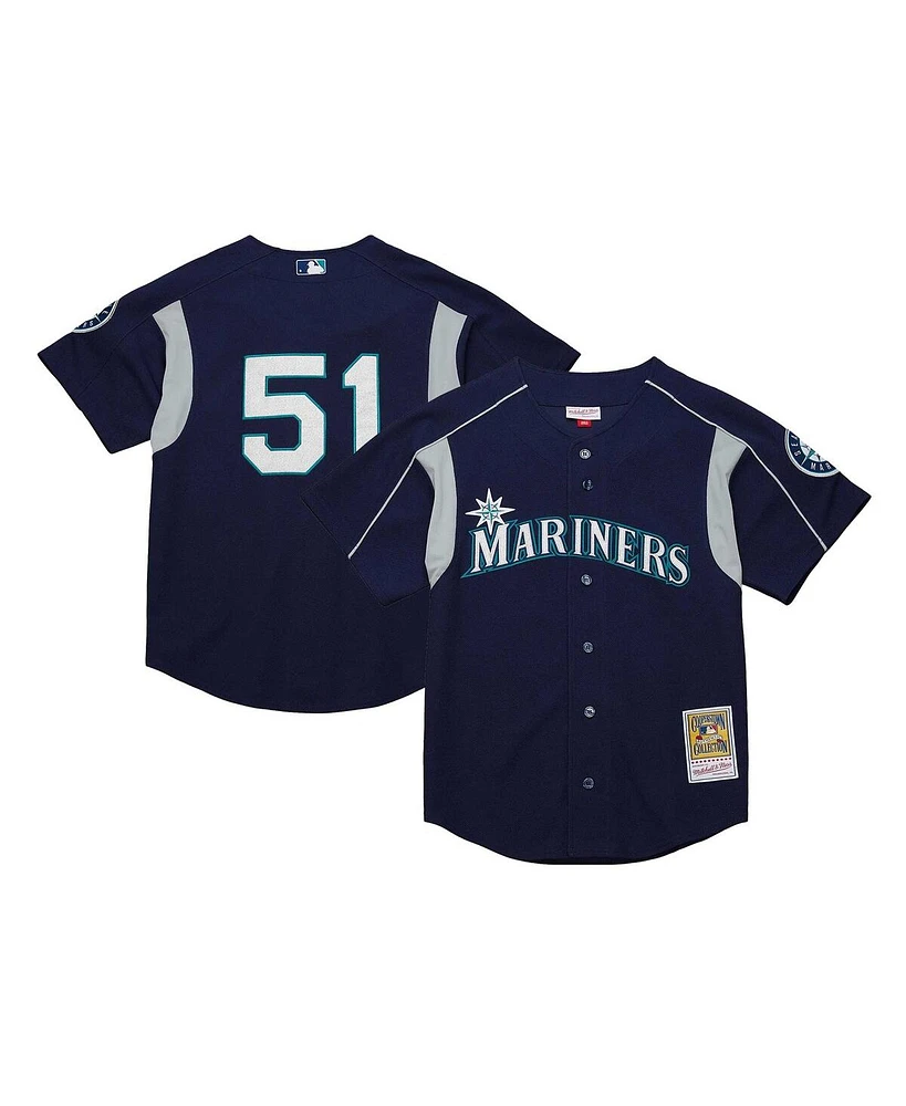 Men's Mitchell & Ness Ichiro Suzuki Navy Distressed Seattle Mariners Cooperstown Collection Batting Practice Jersey