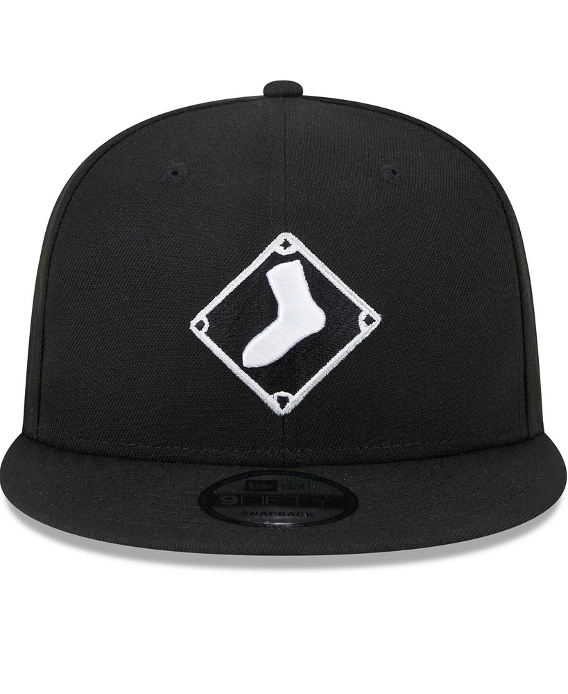 Men's New Era Black Chicago White Sox 2024 Batting Practice 9FIFTY Snapback Hat