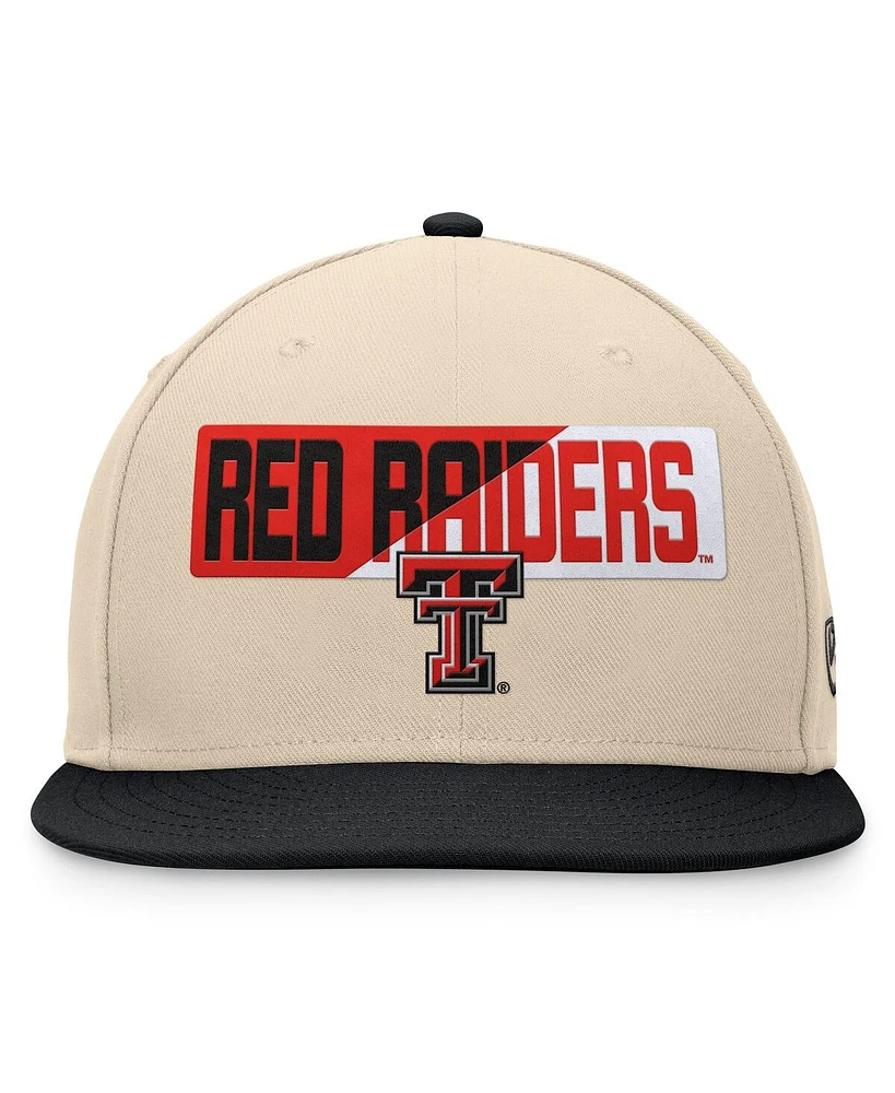 Men's Top of the World Khaki Texas Tech Red Raiders Goalaso Snapback Hat