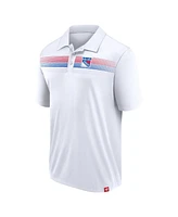 Men's Fanatics White New York Rangers Victory For Us Interlock Polo Shirt