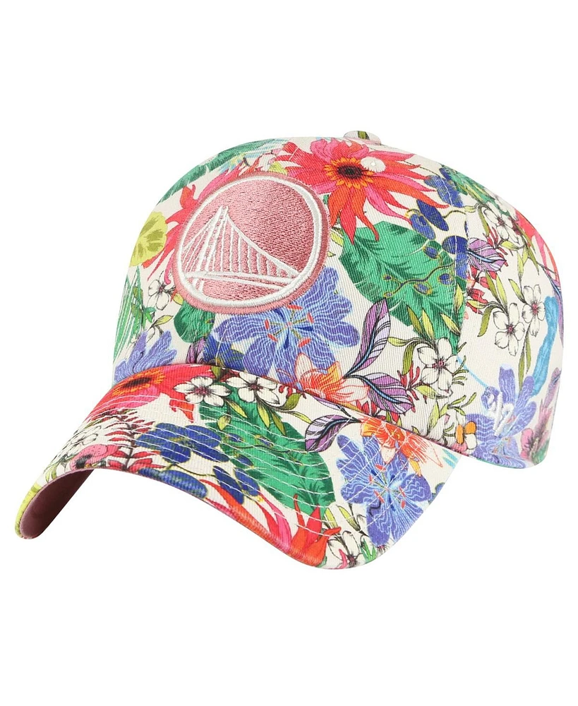 Women's '47 Brand Cream Golden State Warriors Pollinator Clean Up Adjustable Hat
