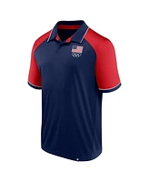 Men's Fanatics Navy Team Usa Agility Raglan Polo Shirt