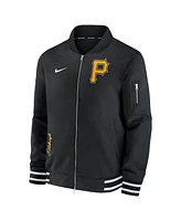 Men's Nike Black Pittsburgh Pirates Authentic Collection Full-Zip Bomber Jacket