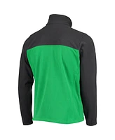 Men's Columbia Charcoal, Green Oregon Ducks Team Flanker Iii Fleece Full-Zip Jacket