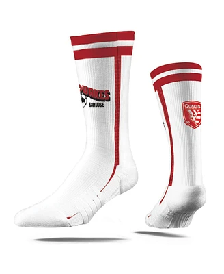 Men's and Women's Strideline White San Jose Earthquakes 2024 Jersey Hook Premium Crew Socks