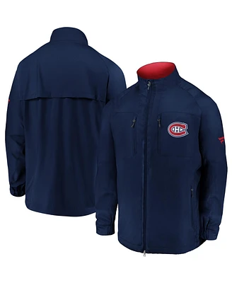 Men's Fanatics Navy Montreal Canadiens Authentic Pro Locker Room Rink Raglan Full-Zip Jacket
