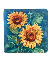 Certified International Golden Sunflowers Square Platter