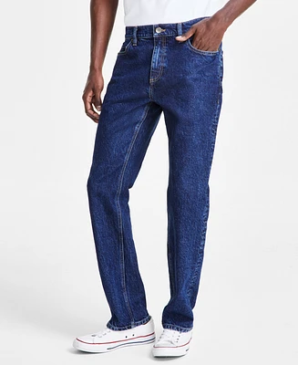 Sun + Stone Men's Straight Fit Indigo Blue Jeans