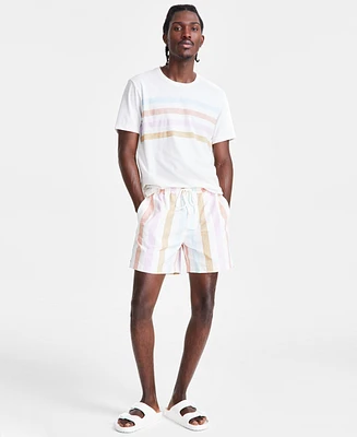 Sun + Stone Men's Carousel Striped 5" Shorts, Created for Macy's