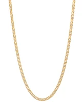 Italian Gold Polished Two-Tone Double Curb Link 18" Chain Necklace (3-1/5mm) in 10k Gold