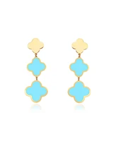 The Lovery Turquoise Graduating Clover Dangle Earrings