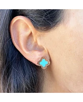 The Lovery Turquoise Lace Clover Stud Earrings