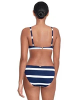 Lauren Ralph Lauren Womens Striped O Ring Bikini Top Striped O Ring Hipster Bikini Bottoms