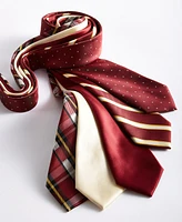 Tayion Collection Men's Crimson & Cream Stripe Tie