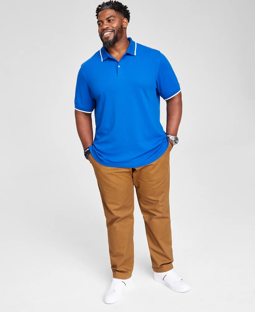 Club Room Men's Regular-Fit Tipped Performance Polo Shirt, Created for Macy's