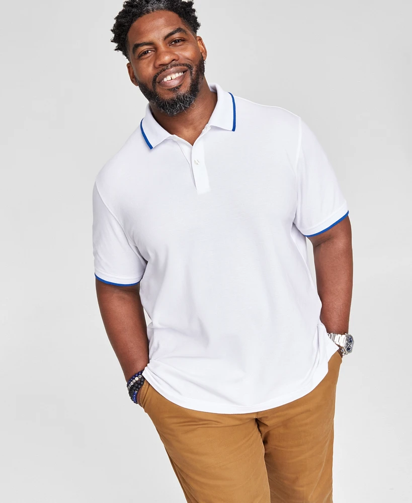 Club Room Men's Regular-Fit Tipped Performance Polo Shirt