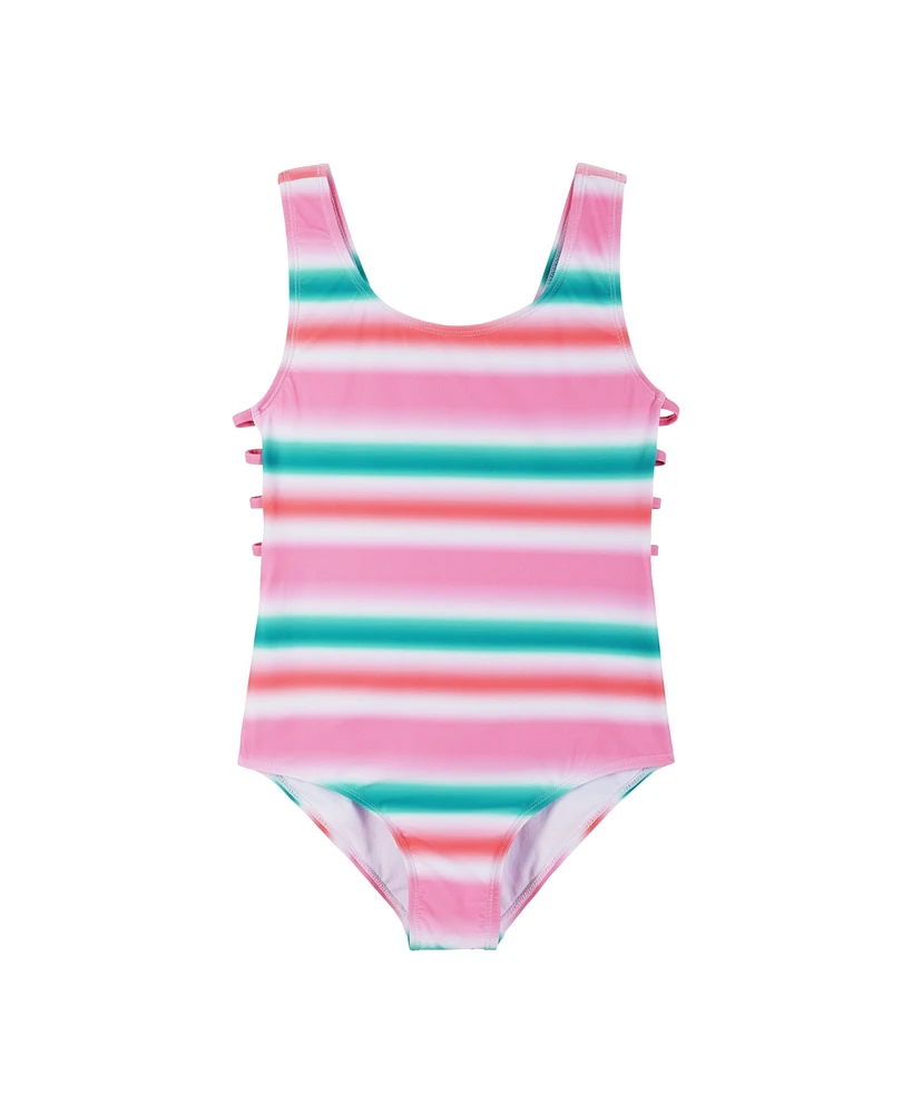 Andy & Evan Big Girls Multi-Stripe Swimsuit