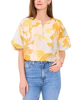 Vince Camuto Women's Printed Puff-Sleeve Top