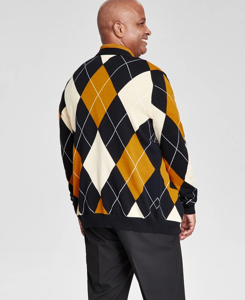 Club Room Men's Regular-Fit Argyle Cardigan