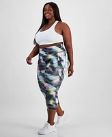 Id Ideology Plus Size Compression Shibori Wave Cropped Leggings, Created for Macy's