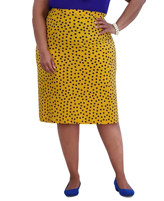 Kasper Women's Ity Dot-Print A-Line Pull-On Skirt