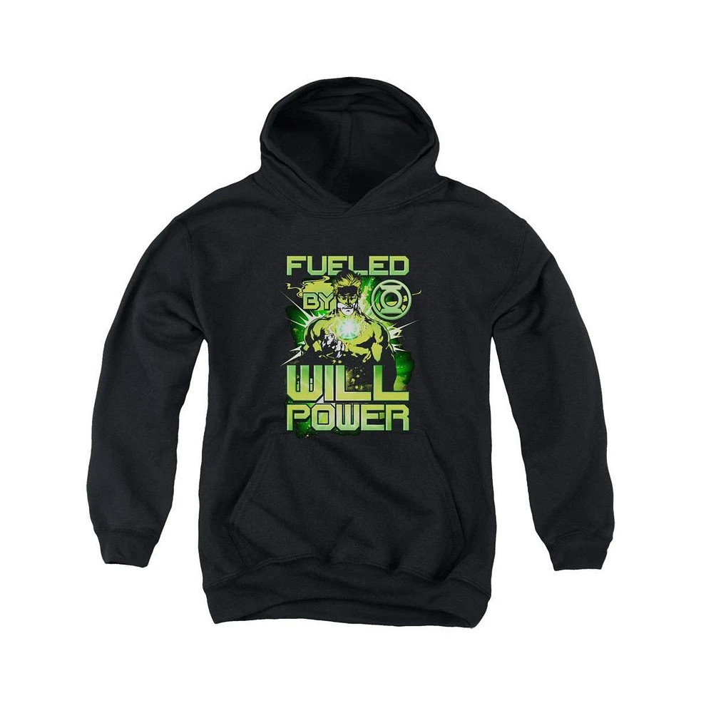 Green Lantern Boys Youth Fueled Pull Over Hoodie / Hooded Sweatshirt