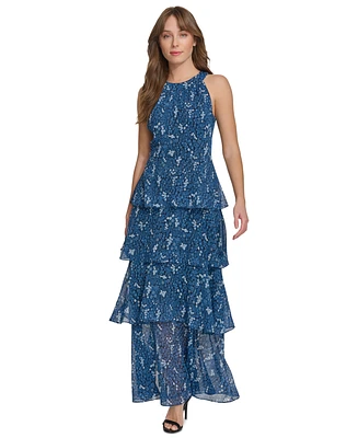 Tommy Hilfiger Women's Floral-Print Tiered Maxi Dress