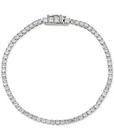 Eliot Danori Rhodium-Plated Cubic Zirconia Tennis Bracelet, Created for Macy's