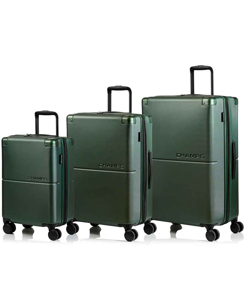 Champs 3-Piece Earth Hardside Luggage Set with Usb