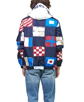 Members Only Men's Flag Print Pullover Windbreaker Jacket