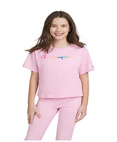 Champion Big Girls Script Logo Meet Greet Crewneck T-shirt