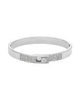 Emporio Armani Women's Stainless Steel with Crystals Setted Bangle Bracelet