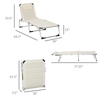 Simplie Fun Outdoor Chaise Lounge Chair with 5 Reclining Levels
