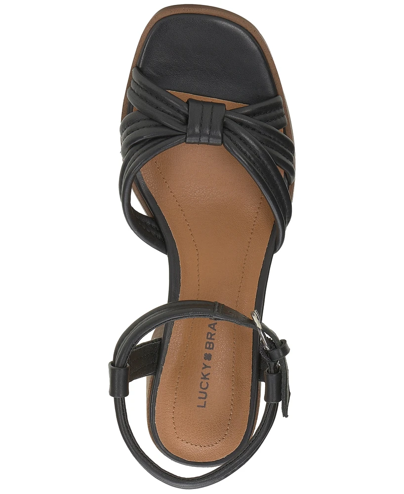 Lucky Brand Women's Jolenne Adjustable Strap Block-Heel Sandals