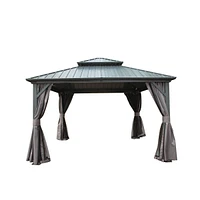 Simplie Fun 12' X 12' Hardtop Gazebo, Aluminum Metal Gazebo