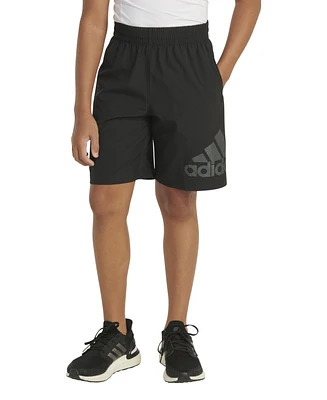 adidas Big Boys Aeroready Elastic Waistband Logo Woven Shorts