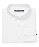 Tommy Hilfiger Men's Th Flex Regular Fit Washed Stretch Untucked Length Dress Shirt