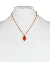 Patricia Nash Gold-Tone Red Ladybug Pendant Necklace, 19" + 3" extender