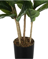 Monarch Specialties 41" Indoor Artificial Floor Fiddle Tree with Black Pot