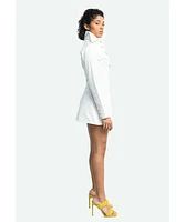 Dai Moda Women's Shirt Mini Dress (White)