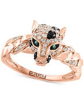 Effy Diamond & Emerald Accent Panther Ring (1/3 ct. t.w.) in 14k Rose Gold