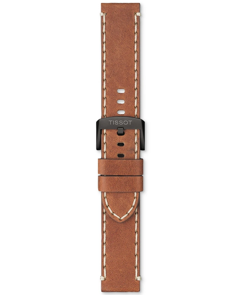 Tissot Men's Swiss Chronograph Seastar Brown Leather Strap Watch 46mm