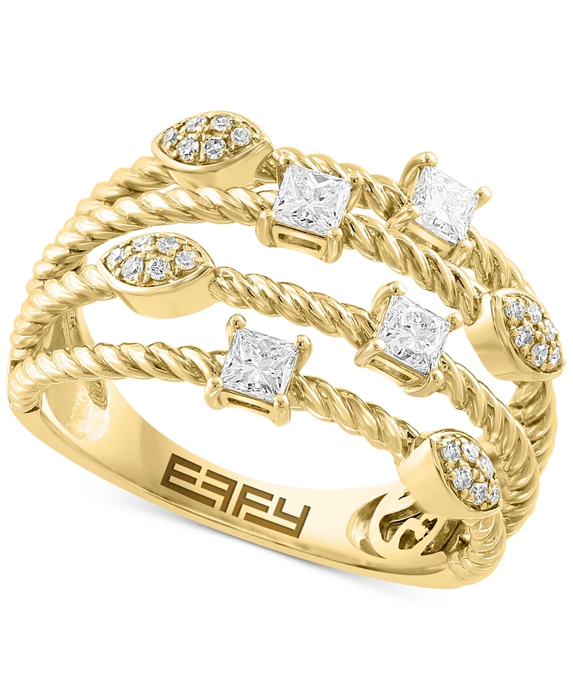 Effy Diamond Multi-Row Ring (1/2 ct. t.w.) in 14k Gold