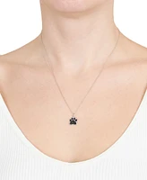 Giani Bernini Crystal Pave Pawprint 18" Pendant Necklace in Sterling Silver, Created for Macy's