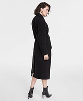 Dkny Women's Notched-Collar Double-Breasted Wrap Coat